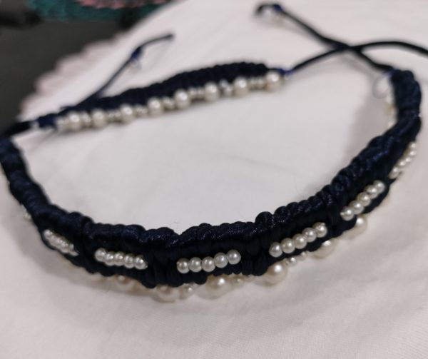 Handmade Macramé Thread Choker and Bracelet - Image 2