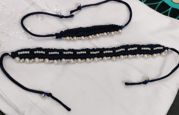 Handmade Macramé Thread Choker and Bracelet - Image 3