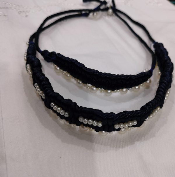 Handmade Macramé Thread Choker and Bracelet - Image 5