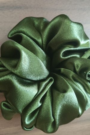 Satin Oversized Scrunchie - Green