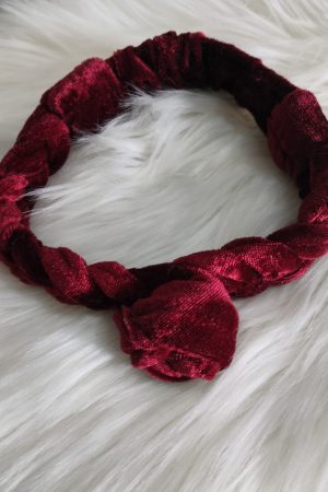 Maroon Velvet Fabric Hair Band