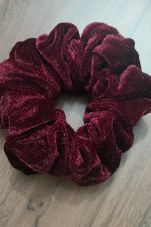 Handmade Maroon Velvet Scrunchie