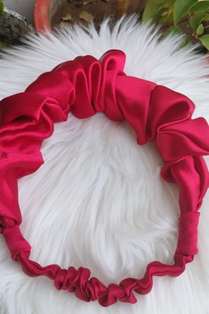 Satin Fabric Free Size Maroon Headbands