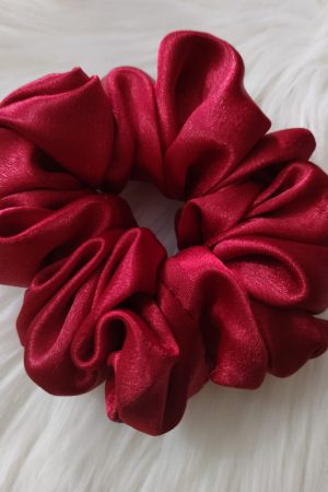 Satin XL Maroon Scrunchie