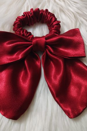 Handcrafted Satin Fabric Bow Tie - Maroon