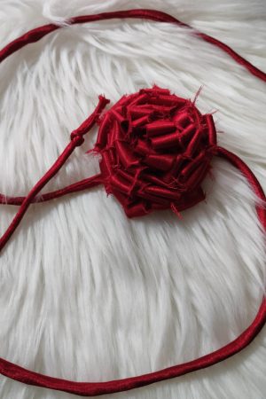 Handcrafted Satin Fabric Choker – Maroon