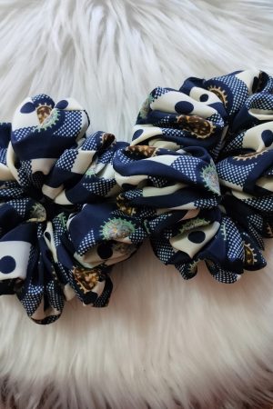 Handmade Printed Multicolor Silk Scrunchie