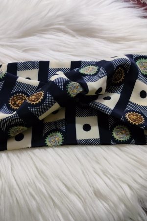 Handcrafted Multicolor Printed Satin Fabric Knotted Head Band